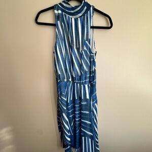 Calvin Klein Collection Blue and White High Low Dress